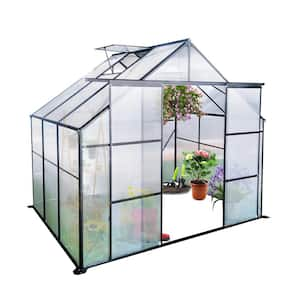 94.50 in. W x 73.75 in. D x 89.50 in. H Outdoor Walk-in Aluminum Black Hobby Greenhouse