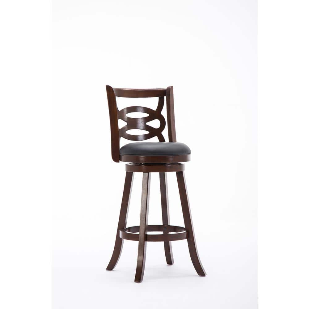 Seina 29 in. Cappuccino Swivel Bar Stool with Cushion
