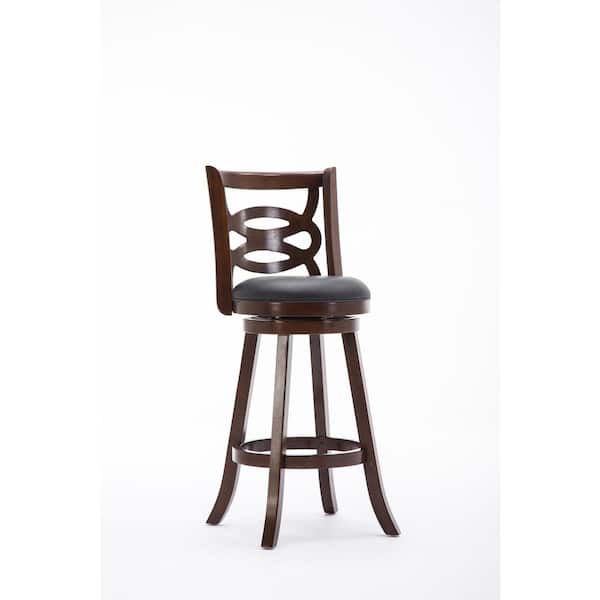 Boraam Seina 29 in. Cappuccino Swivel Bar Stool with Cushion