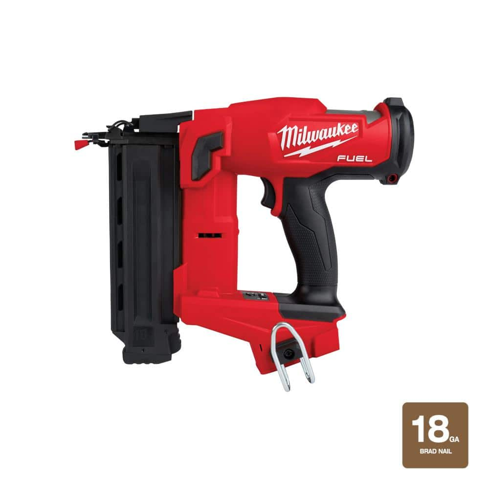 Milwaukee M18 FUEL 18 Volt Lithium Ion Brushless Cordless Gen II 18 Gauge Brad Nailer Tool Only 2746 20 The Home Depot