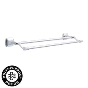 Portwood 24 in. Wall Mount Double Towel Bar Bath Hardware Accessory in Polished Chrome