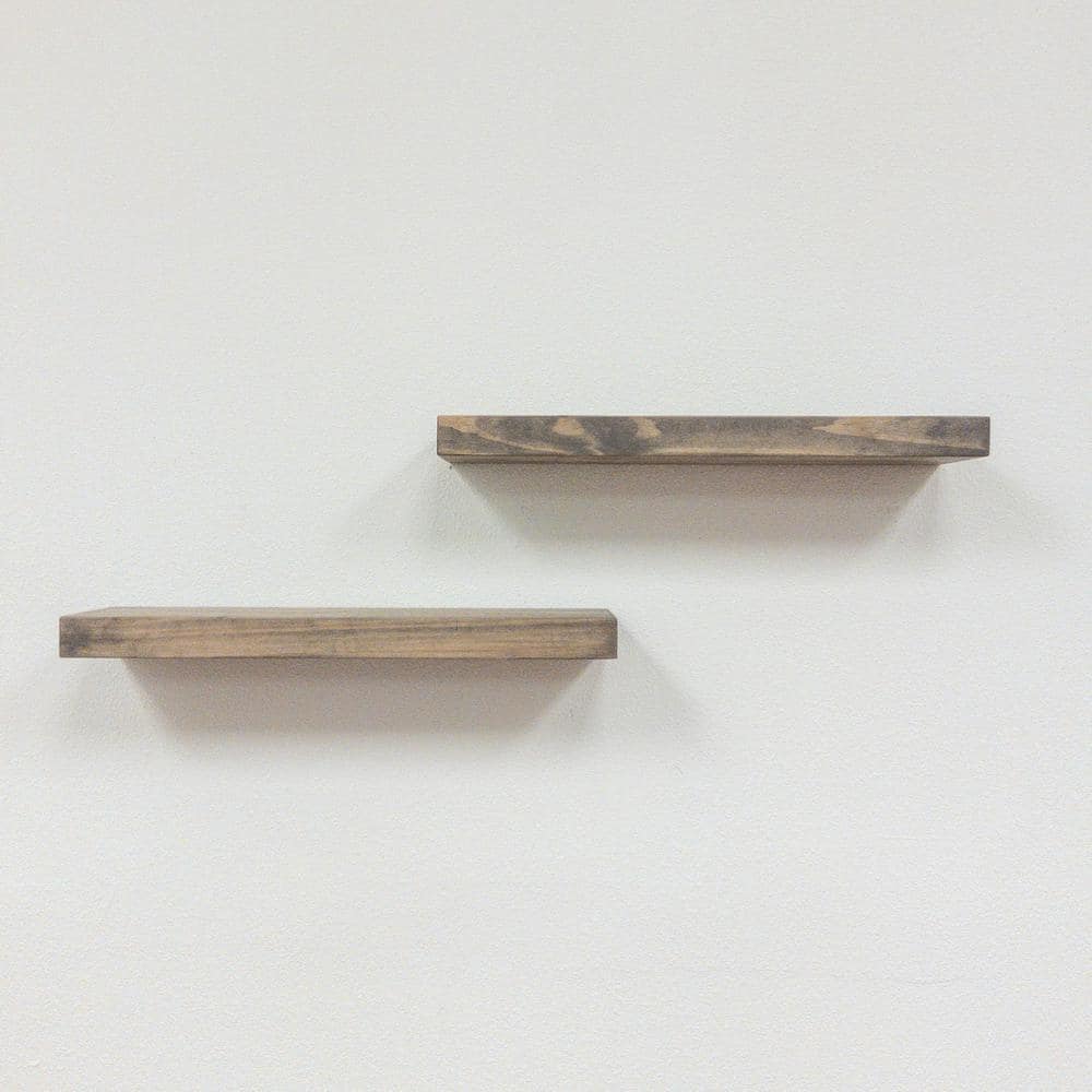 Del Hutson Designs True Floating 5.5 in. x 20 in. x 2 in. Gray Pine