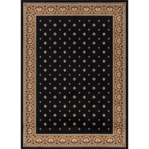 Ankara Pin Dot Black 4 ft. x 5 ft. Area Rug