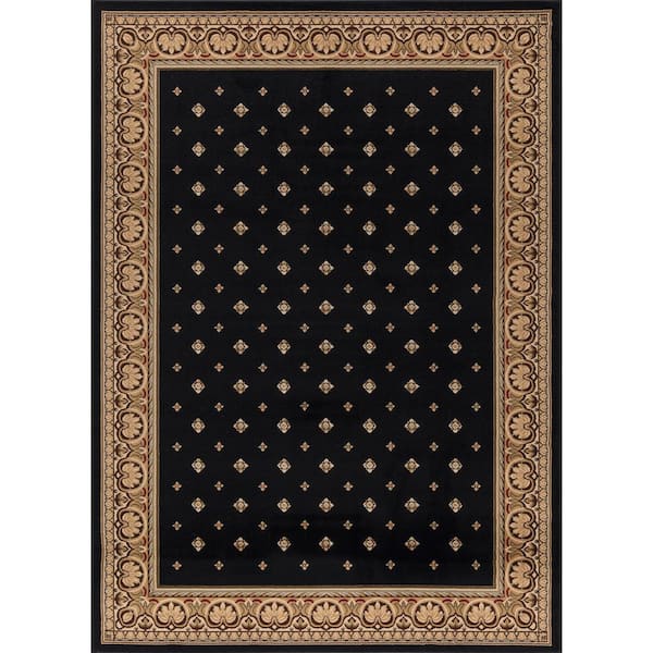 Concord Global Trading Ankara Pin Dot Black 8 ft. x 11 ft. Area Rug