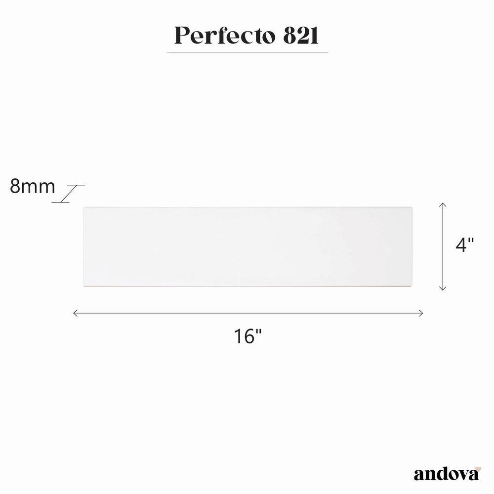 Perfecto Mirabella 4" x 16" White Glazed Ceramic Subway Tile