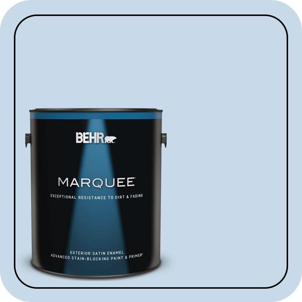 BEHR MARQUEE 1 gal. #MQ3-24 Celestial Light Satin Enamel Exterior Paint \u0026  Primer 945001 - The Home Depot, image size:1000x1000