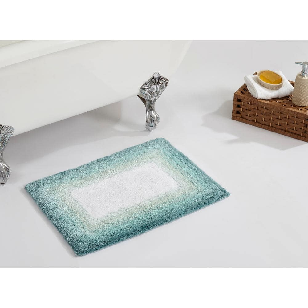 Cozy Comfort Turquoise 100% Cotton Bath Rug 21" x 34"