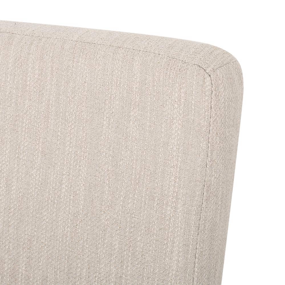 Beige and Weathered Brown Upholstered Rubberwood Parsons Side Chair Set
