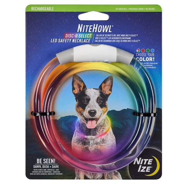NiteHowl LED Rechargeable Safety Necklace, Disc-O Select