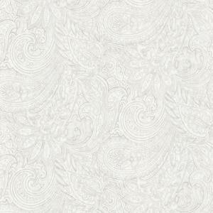 Lula Light Grey Paisley Light Grey Wallpaper Sample