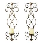 Black Metal Traditional Candle Wall Sconce (Set of 2)