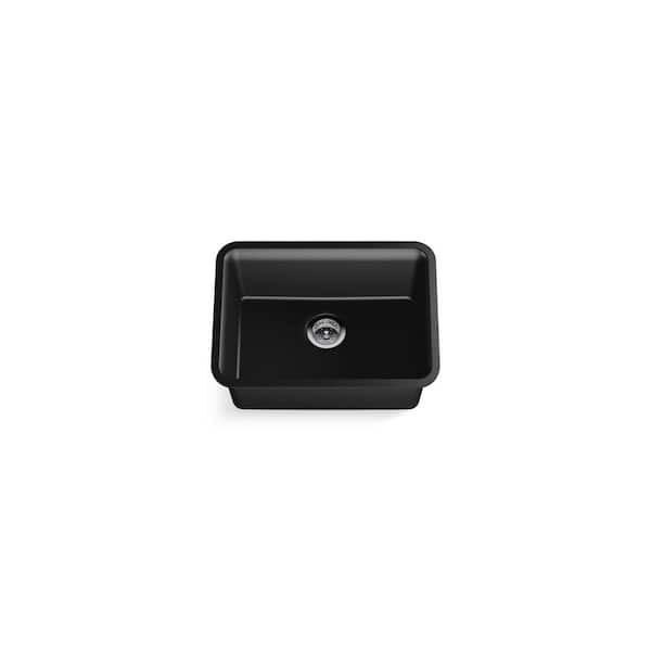 KOHLER Cairn 24-1/2 in. x 18-5/16 in. x 9-1/2 in. Neoroc Granite Composite Undermount Single-Bowl Kitchen Sink In Matte Black