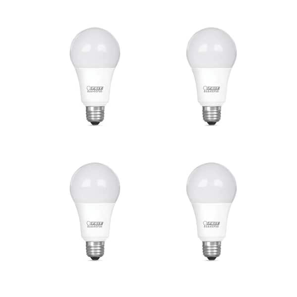 Feit Electric 75-Watt Equivalent A19 Dimmable CEC Title 20 90+ CRI E26 Medium LED Light Bulb, Bright White 3000K (4-Pack)