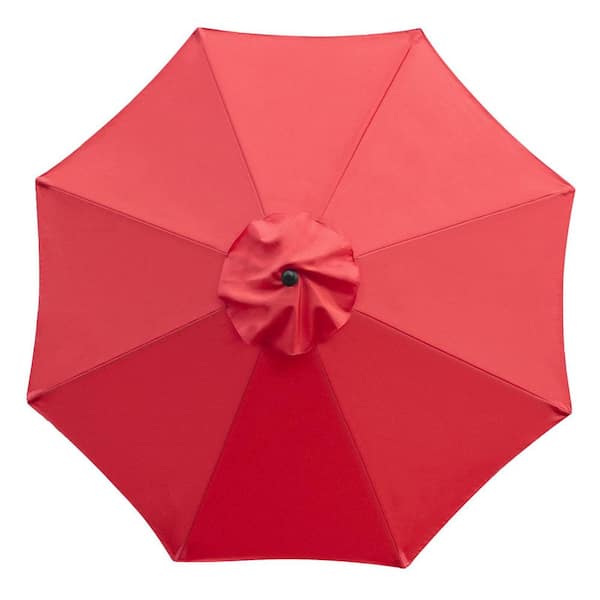 Unbranded 9 ft. Round Red Replacement Canopy Market Umbrella Cover with UV Protection, Water Repellent & Sun Screen Coating