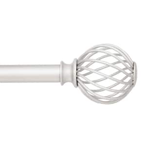 Fast Fit Easy Install Swindell 36 in. - 66 in. Adjustable Single Curtain Rod 5/8 in. Dia., Brushed Nickel with Finials