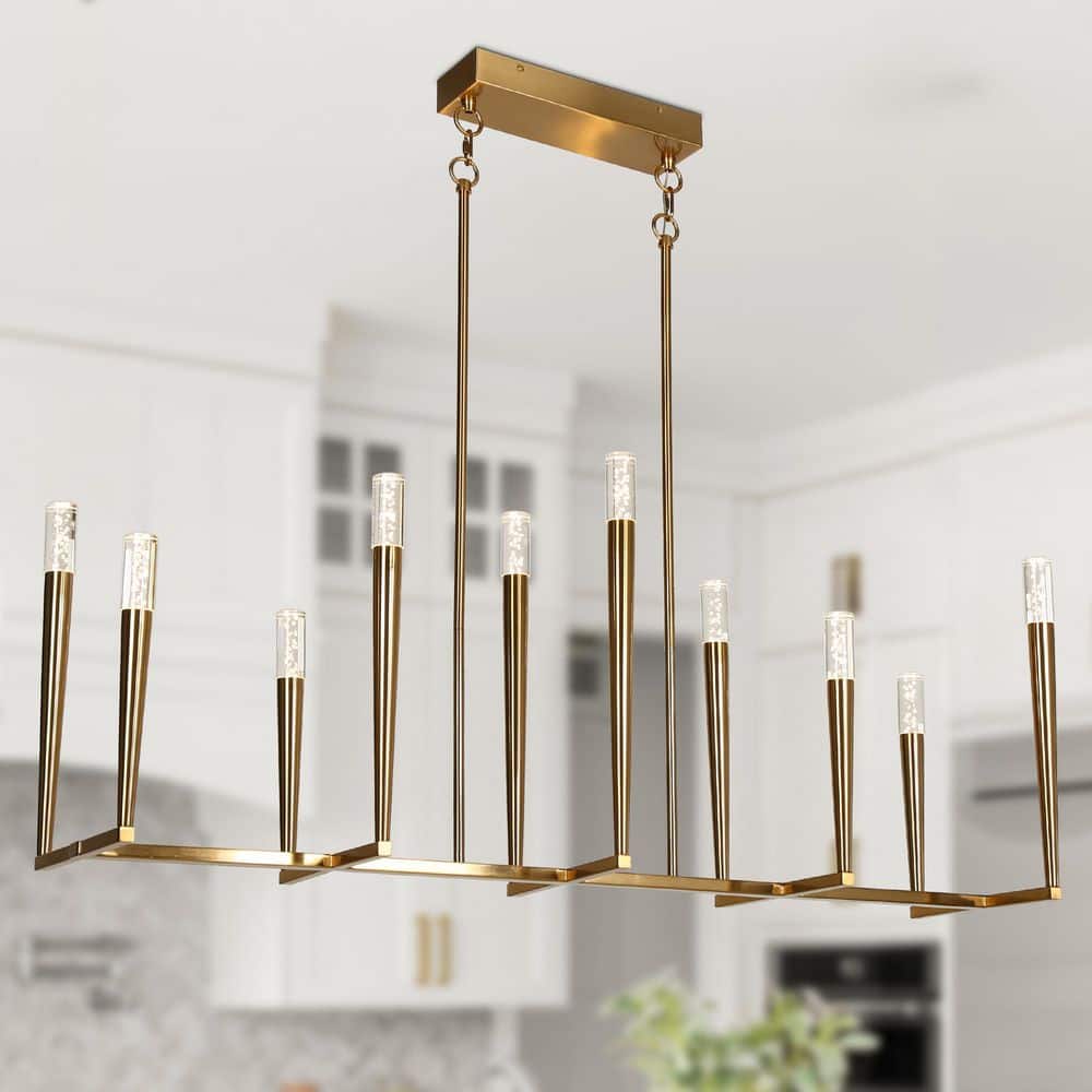 Florescentia 10-Light dimmable Integrated LED Plating Brass Candlestick Chandelier with Acrylic Diffuser price history on PriceWatchPro