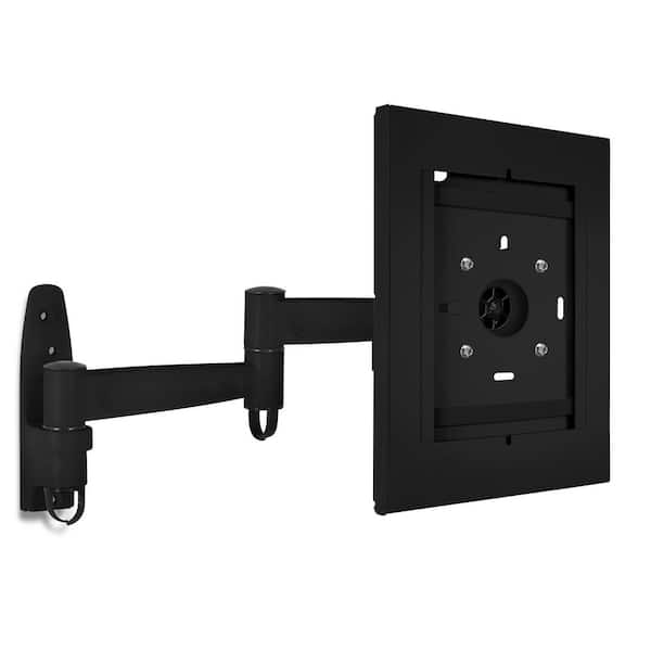 mount-it! Secure iPad Wall Mount Enclosure with Swing Arm, Compatible with iPad 9.7, 10.2, iPad Air, iPad Pro, Samsung Tab, Black