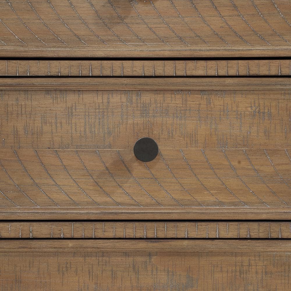 Rustic Brown Pine Dresser with Felt-Lined Drawers