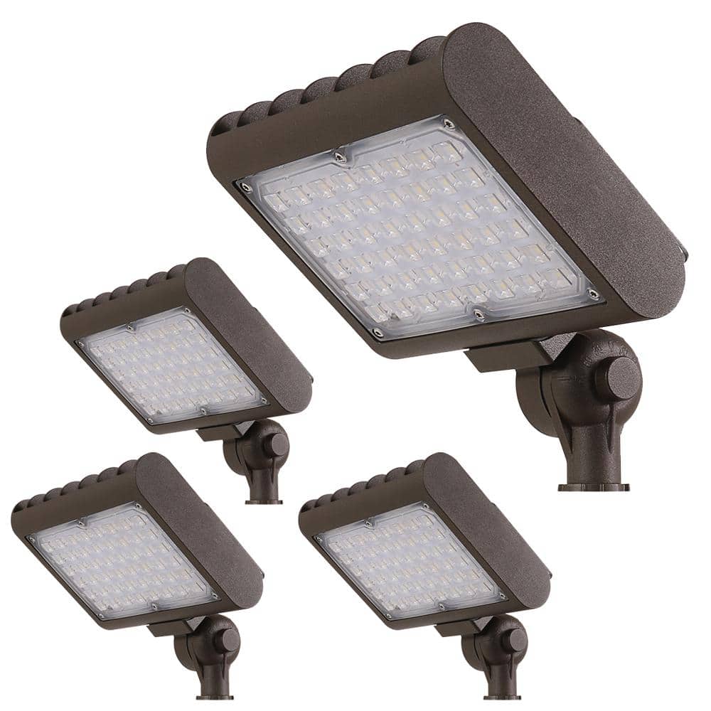 Feit Electric 30 Watt Bronze Daylight Outdoor Security Commercial Grade Adjustable Head Integrated LED Flood Light 4 Pack