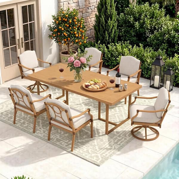 ULAX FURNITURE Arcadia Rectangular Aluminum Outdoor Dining Table
