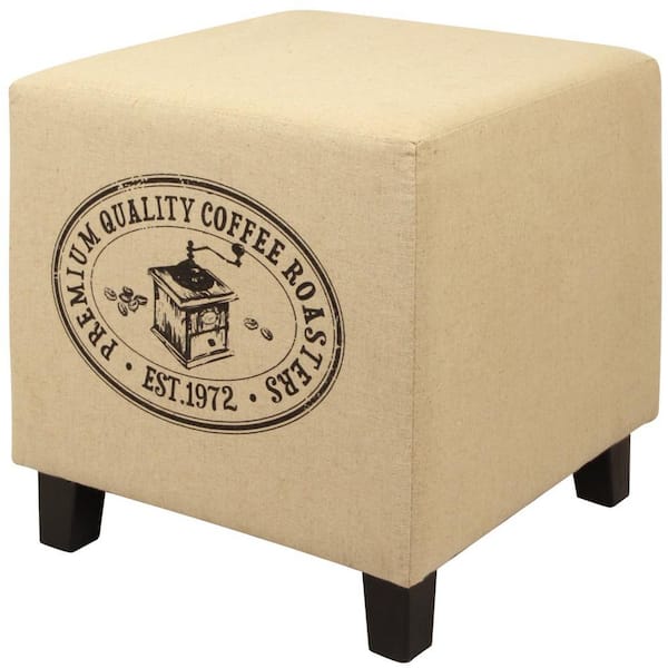 Unbranded Vintage Recycle Beige D Coffee Design Ottoman