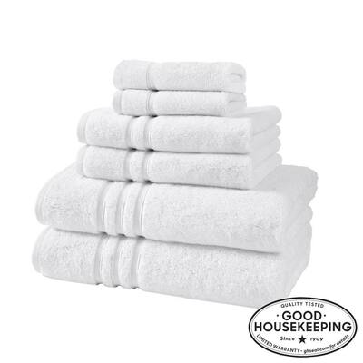 Turkish Cotton Ultra Soft 6-Piece Bath Towel Set in White