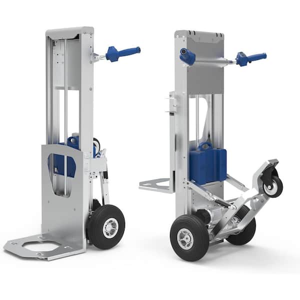 375 lb. Capacity Electric Lift Stacker Hand Truck with 2 Side Control Handles, 32.3 in. Max Lift Height of Loading Plate