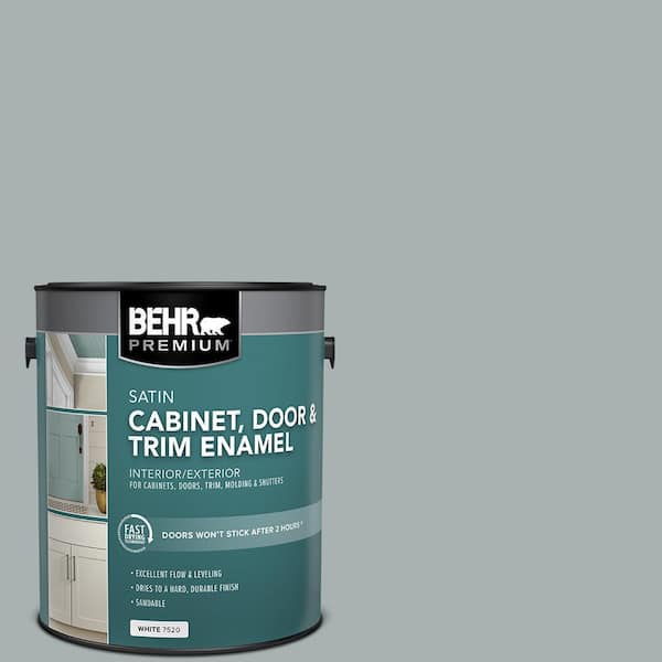 BEHR PREMIUM 1 gal. #730F-4 Flint Smoke Satin Enamel Interior/Exterior Cabinet, Door & Trim Paint