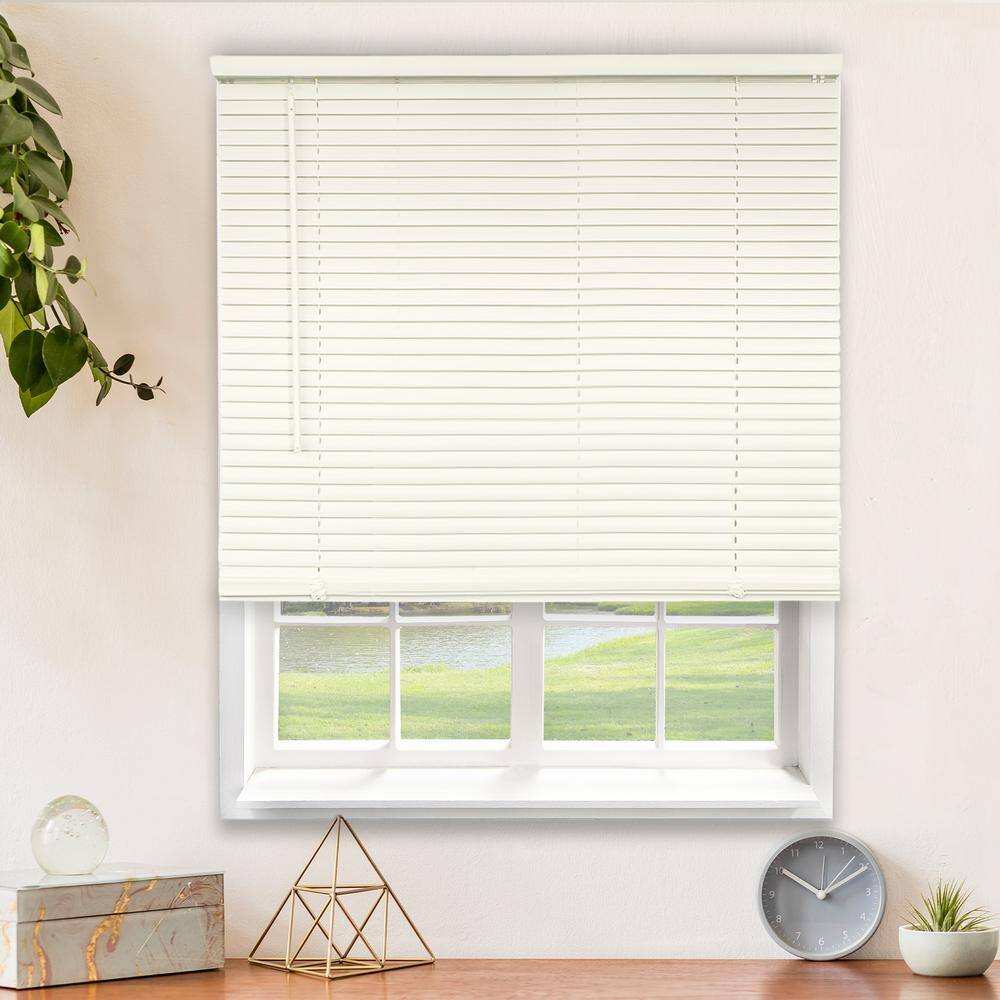 Chicology Alabaster Cordless Room Darkening Vinyl Mini Blind with 1 in. Slats - 34 in. W x 84 in. L