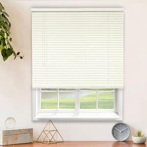 Alabaster Cordless Room Darkening Vinyl Mini Blind with 1 in. Slats - 43 in. W x 84 in. L