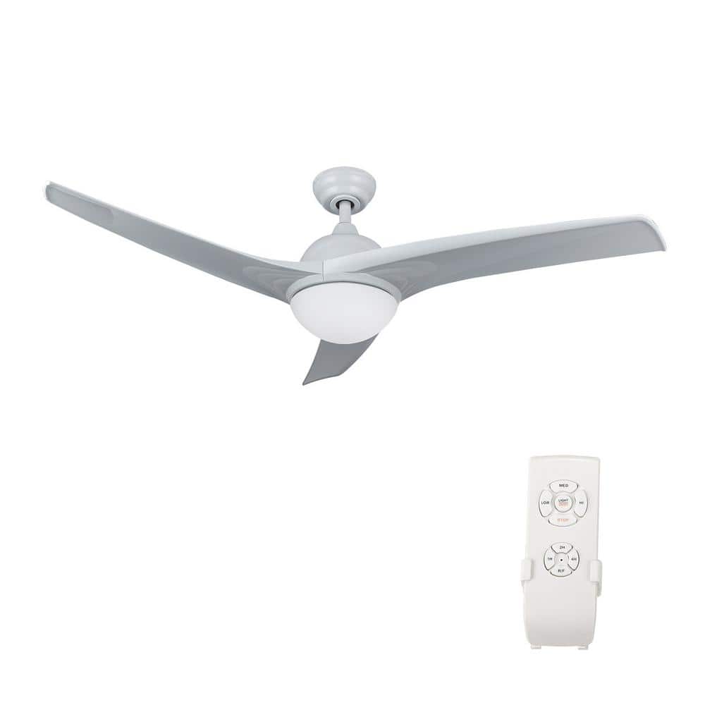 Merra 52 in. LED Indoor White Ceiling Fan with Light Kit and Remote Control  CFN-1053-WH-BNHD-1 The Home Depot