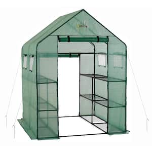 Machrus Ogrow Deluxe WALKIN 2 Tier 8 Shelf Portable Lawn and Garden Greenhouse Heavy Duty Anchors Included!