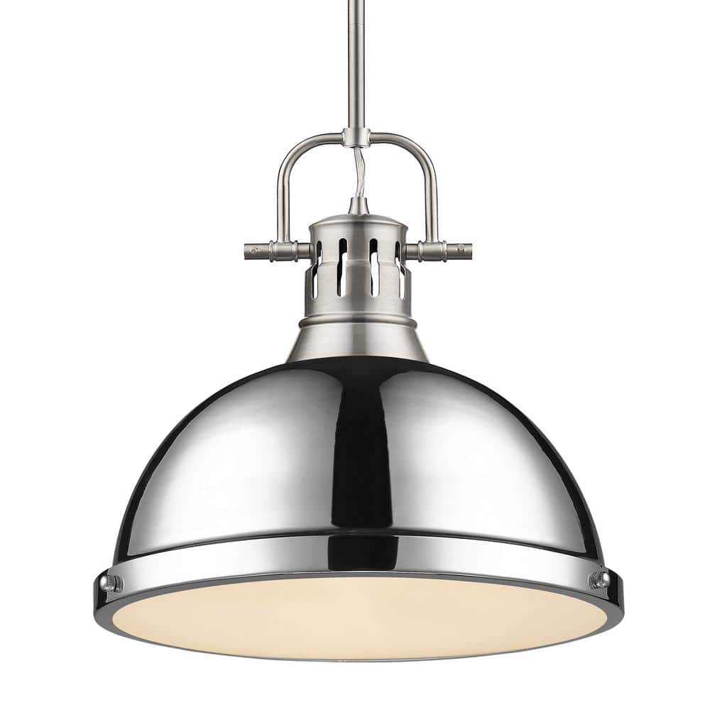 Duncan 1-Light Pendant with Rod in Pewter with a Chrome Shade price history on PriceWatchPro