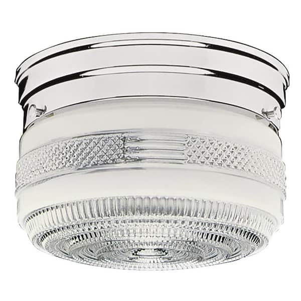 Design House 2-Light Chrome Ceiling Mount Fixture with Prismatic Glass