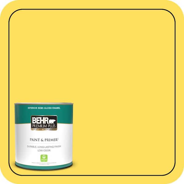 BEHR PREMIUM PLUS 1 qt. #380B-5 Neon Light Semi-Gloss Enamel Low Odor Interior Paint & Primer
