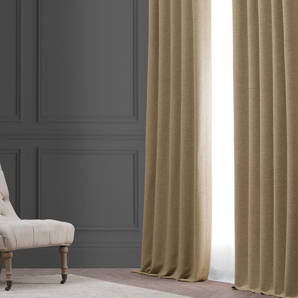Ginger Polyester Blackout Puddle Length Drape Panel