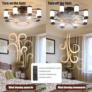 21.7 in. LED Indoor Dark Brown Smart Ceiling Fan with Remote