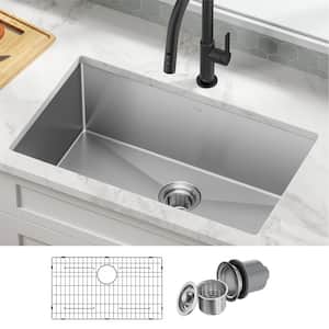 Standart PRO 30 in. Undermount Single Bowl 16 Gauge Stainless Steel Kitchen Sink with Accessories