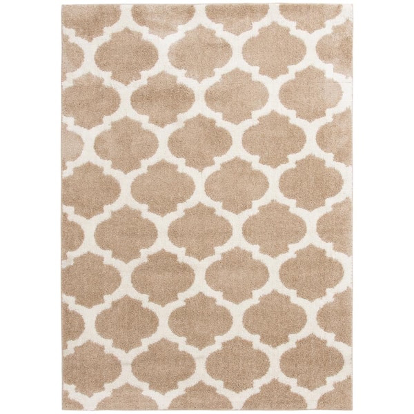 Seyward Beige/Buff 2 ft. x 4 ft. Trellis Area Rug