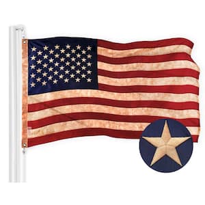 2.5 ft. x 4 ft. Polyester USA Tea Stained Embroidered Flag 420D BG 1PK
