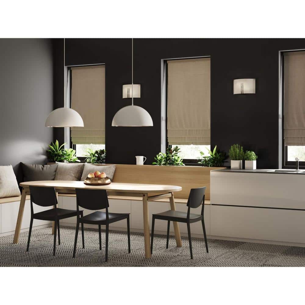 Modern Matte Black Glass Sconce with Etched Shade