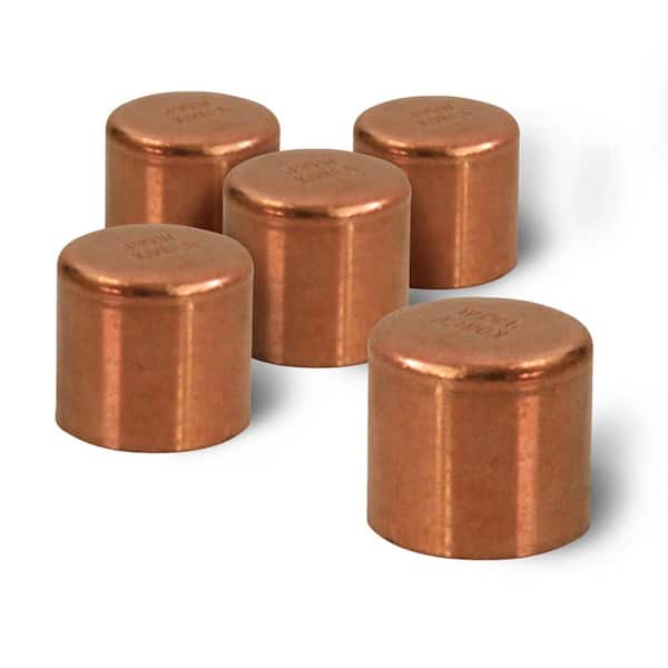 The Plumber's Choice 1/2 in. Copper Sweat Plug End Cap Pipe Fitting (5-Pack)