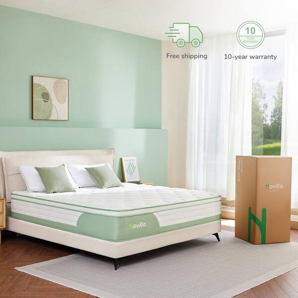 Novilla Full Medium Firm Hybrid Gel Memory Foam 12 in. Mattresses, Cooling and Support, Multi-Colored