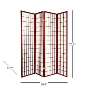 6 ft. Rosewood 4-Panel Room Divider