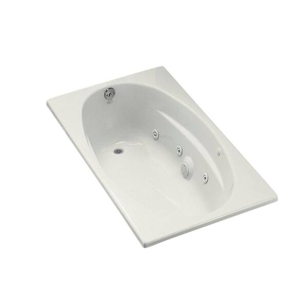 KOHLER 5 ft. Acrylic Oval Drop-in Whirlpool Bathtub in White