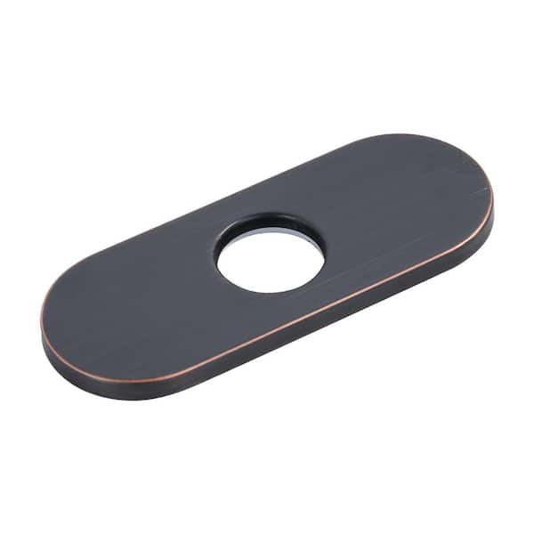 VEVETTA 6.1 in. x 2.44 in. x 0.31 in. Stainless Steel 1-Hole or 3-Hole Sink Faucet Deckplate in Oil Rubbed Bronze