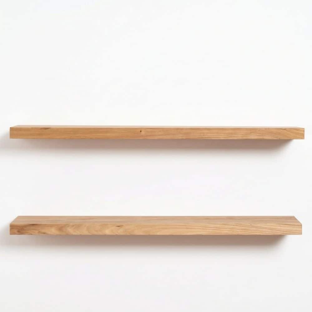 36 in. W x 8 in. D Natural Reclaimed Solid Wood Decorative Wall Shelves with Invisible Brackets (2-Pack) price history on PriceWatchPro
