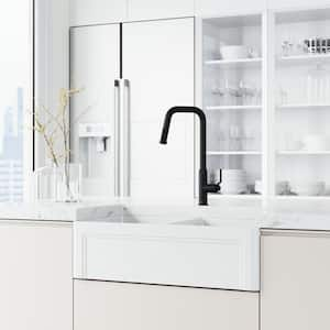 Hart Angular Single Handle Pull-Down Spout Kitchen Faucet in Matte Black