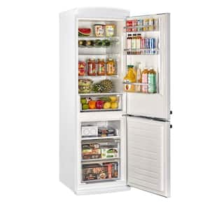 Classic Retro 23.8 in 11.7 cu. ft. Frost Free Retro Bottom Freezer Refrigerator in Marshmallow White, ENERGY STAR