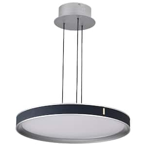 Bandon 40-Watt 1-Light Gray Integrated LED Pendant Light with Frost Acrylic Shade